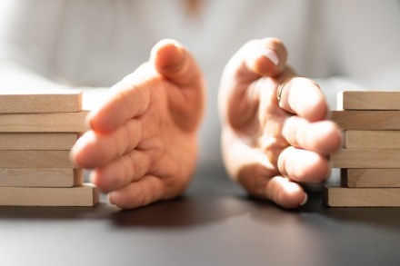 image of pile of blocks being divided represents dividing a company by demerger