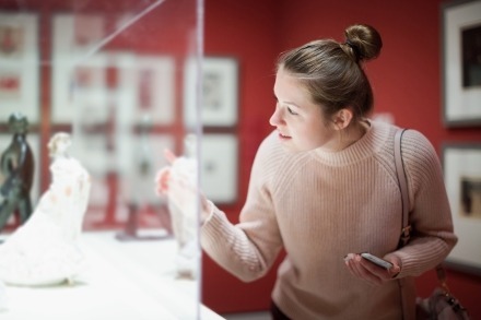 lady in museum, museum and galleries exhibition tax relief